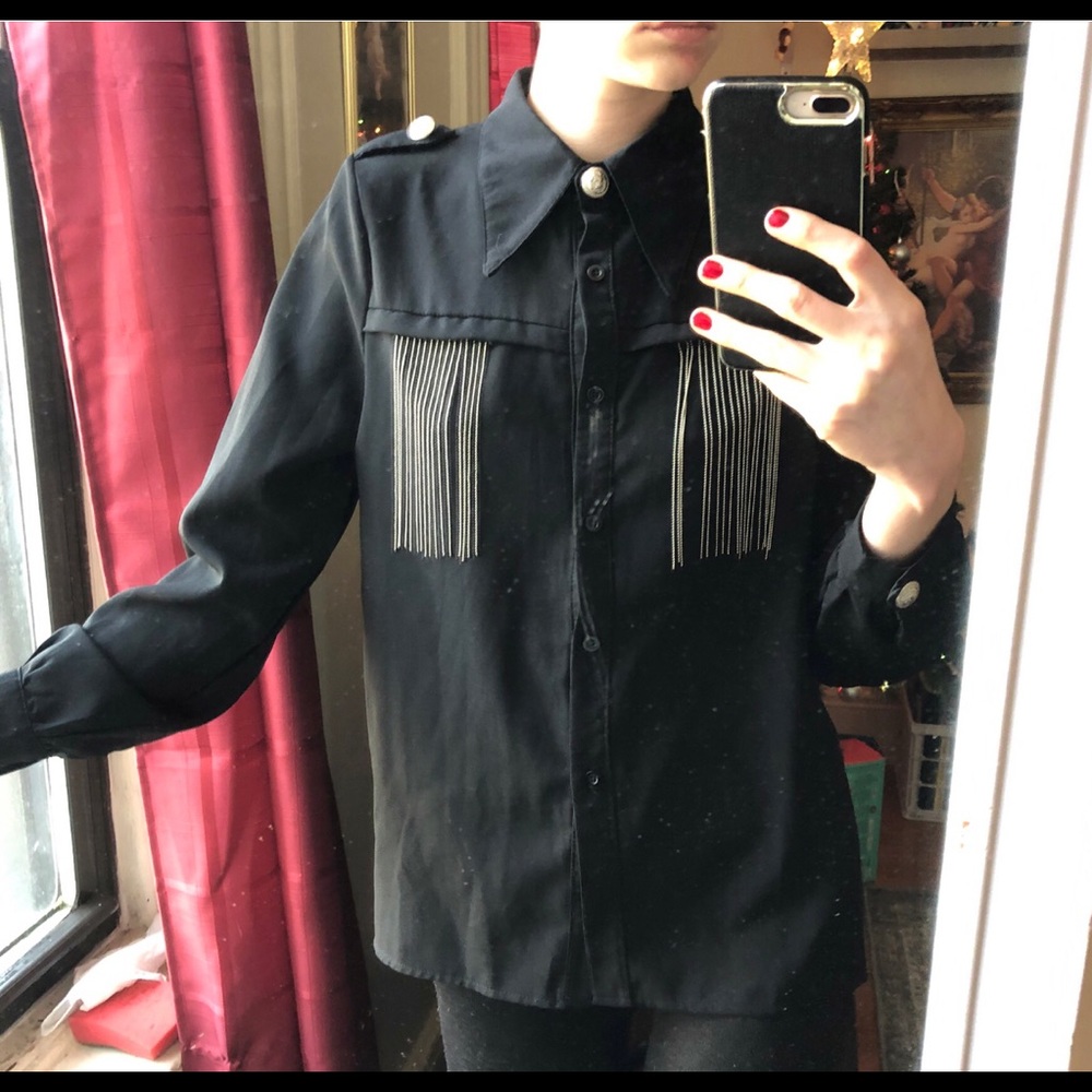 Vintage western fringe blouse